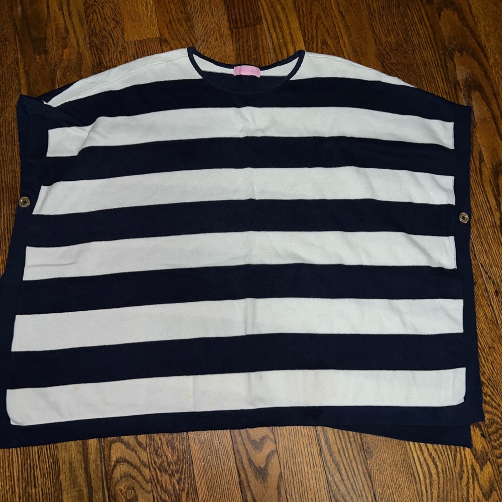 Lilly Pulitzer Hayley Striped Sweater Poncho